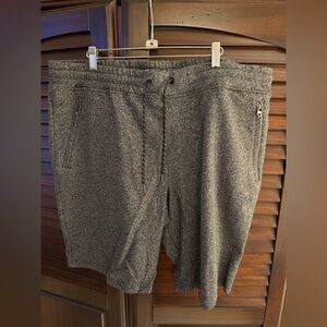 RF Brand Sweat Shorts Mens XXL Elastic + Drawstring Waist Pockets Grey Speckle